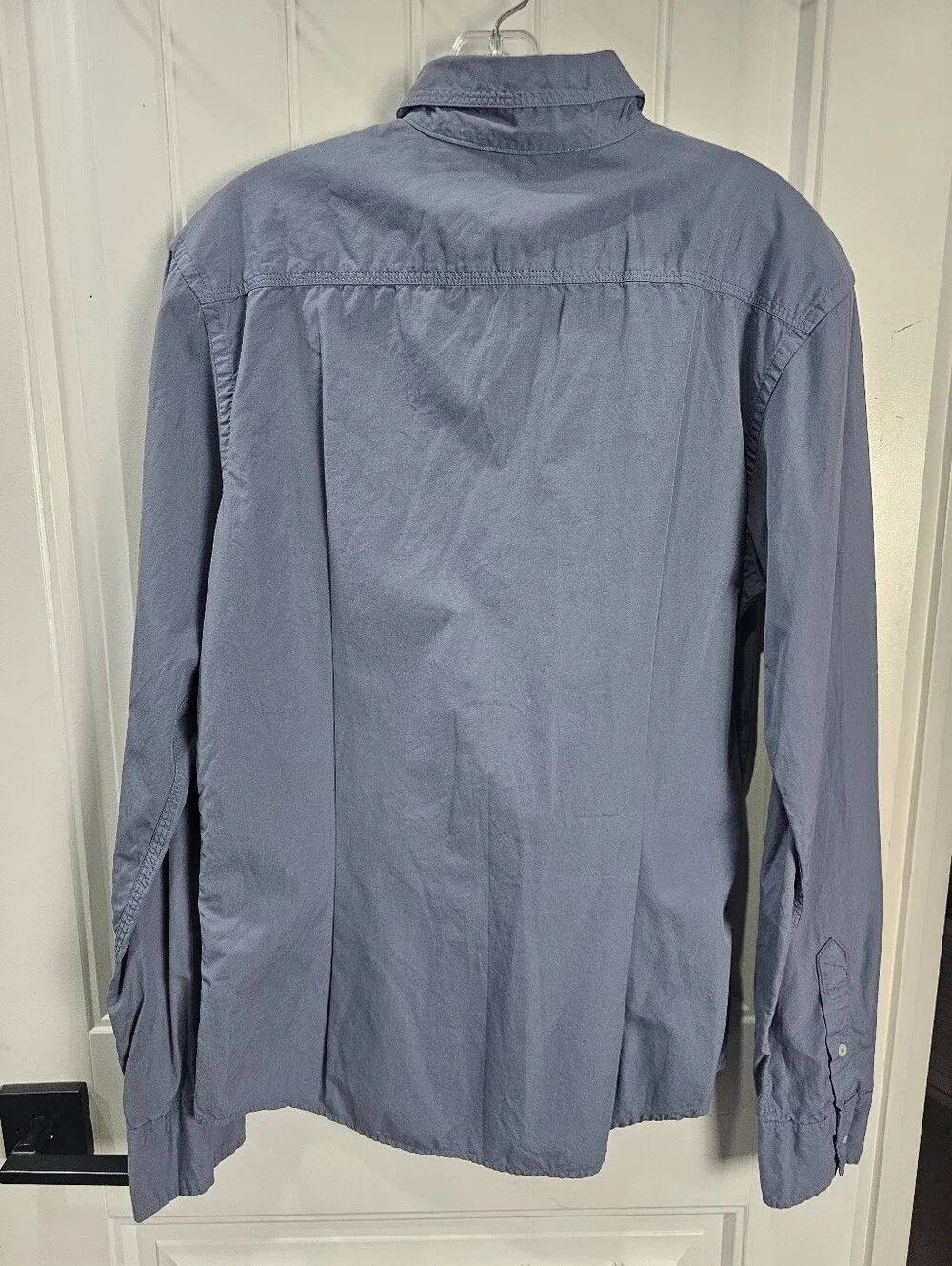 Save Khaki Blue Grey Mens Long Sleeve Button Down 100% Cotton Egypt Made Medium - Picture 4 of 6